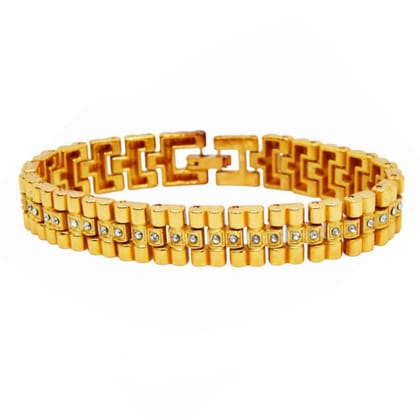 Brass Gold Plaated Bracelet Modern Stones Designer Bracelet (Pack of 1)