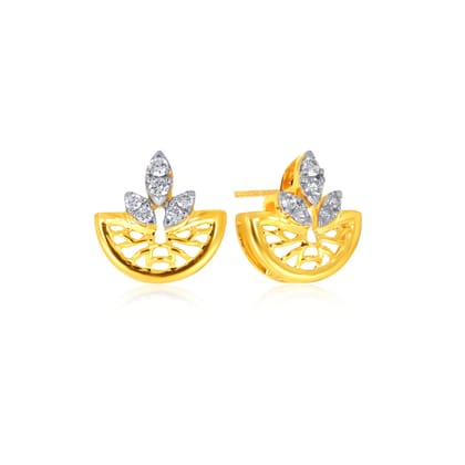 Senco Gold Shiny Diya Diamond Studs (2.6 gram / 0.15 Ct / HI-SI / 18K Yellow Gold)