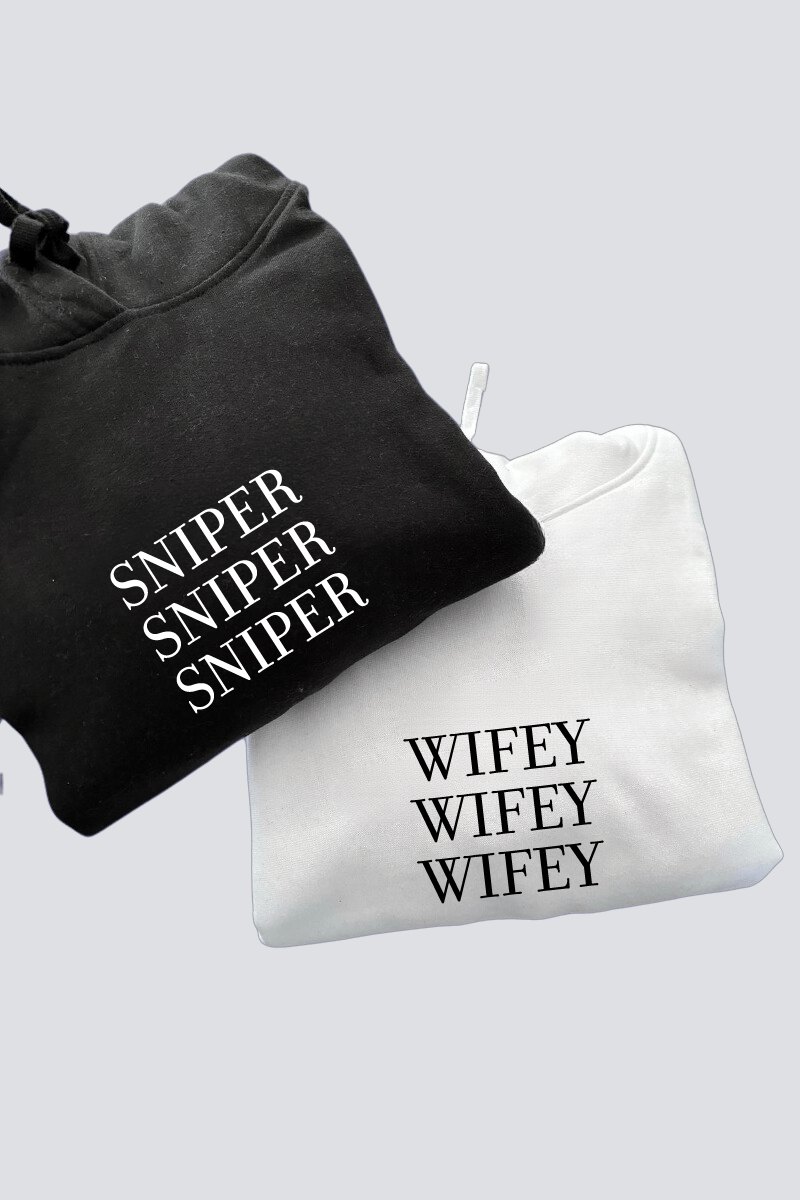 Sniper & Wifey Oversized Drop Shoulder Hoodies - Pack of 2