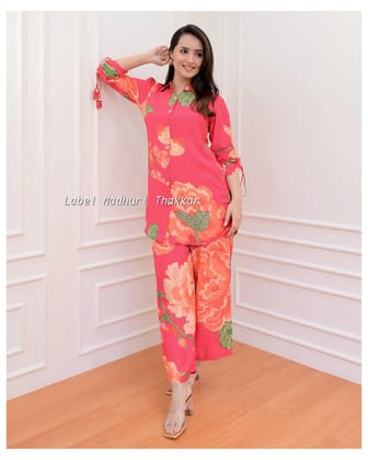 PINK FLORAL MUSLIN CO-ORD-S