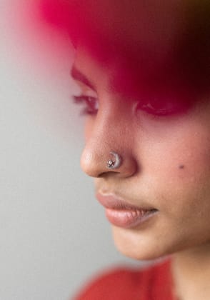 Chand sitara nose pin-pierced(wire)
