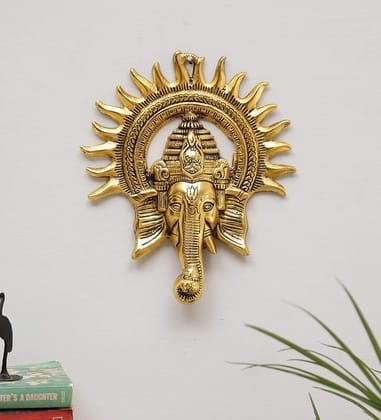 DreamKraft Metal Ganesha ji Statue,Ganpati Wall Hanging Sculpture