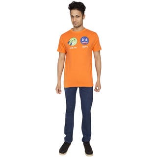 Red Line Orange Crew Neck T-Shirt
