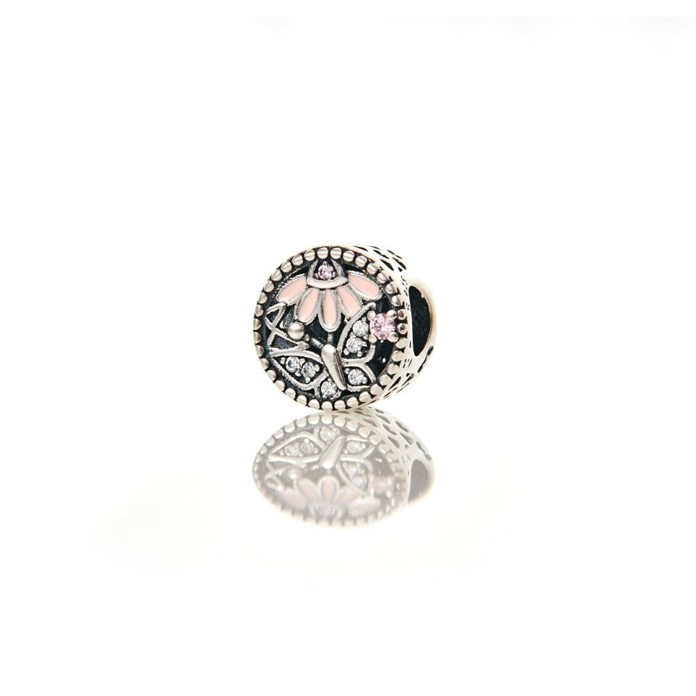 Butterfly & Flowers | 925 Silver charms for Bracelets / Chain-Free / Silver / Modern
