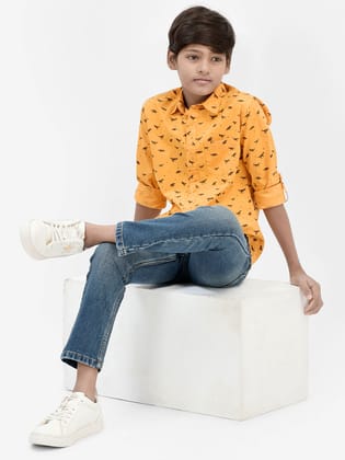 Printed Mustard Shirt-5-6Y / Mustard
