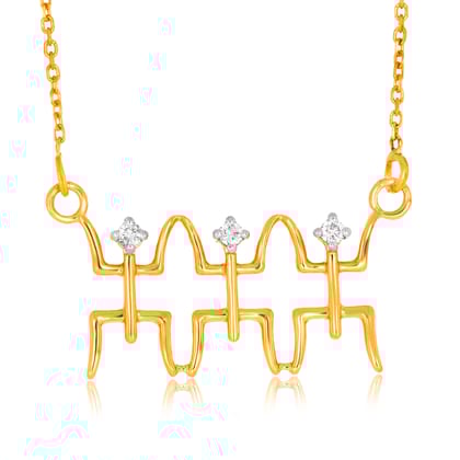 Senco Gold Divine Trio Swastika Diamond Chain Pendant (3.3 gram / 0.1 Ct / HI-SI / 18K Yellow Gold)
