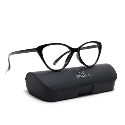 Eyejack Canment Black Cateye Eyeglasses for Women (CM2383FCL1774-C1)