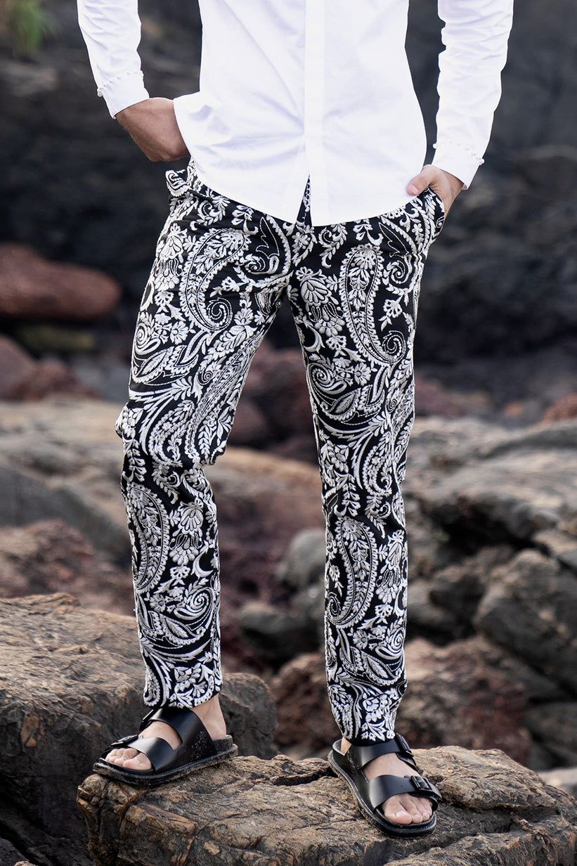 EMBROIDERED PANT-30 / Black