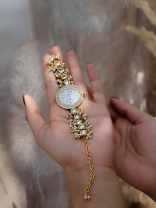 Maren Kundan Wrist Watch-Gold