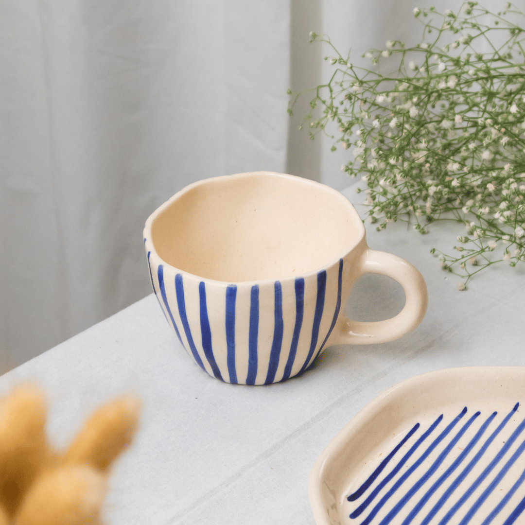 Blue Stripe Ceramic Mug