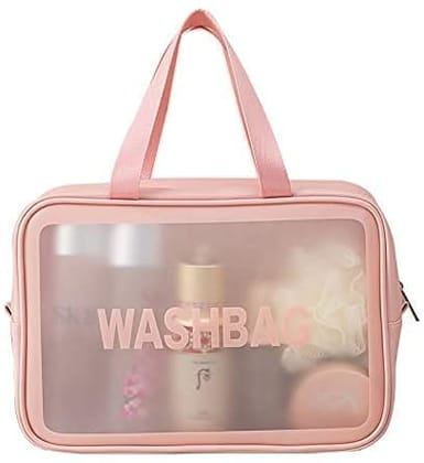 Versatile Cosmetic Toiletries Washbag for Travel and Everyday Use-Peach