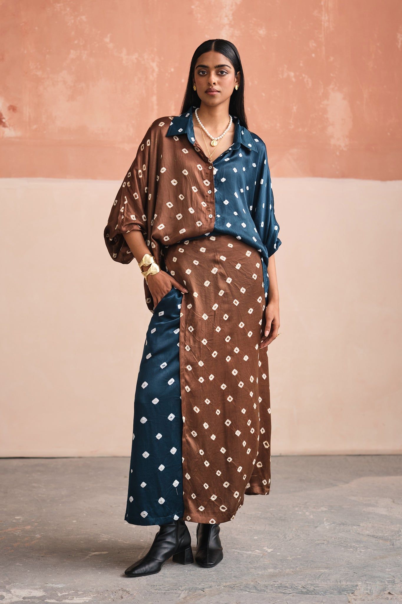 BANDHANI SILK SKIRT SET- EVENING EDITION-XS / XS