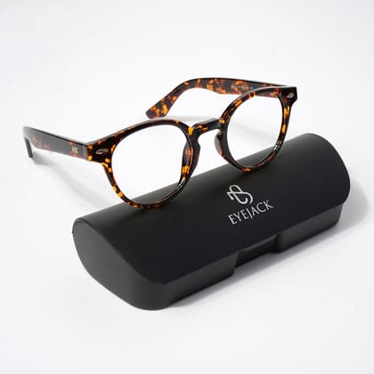 HEXXA Demi Brown Round Eyeglasses for Men & Women (S9011CL479-C4)