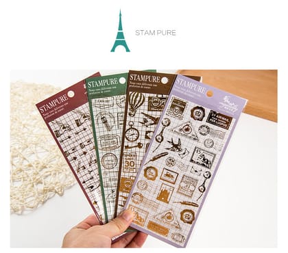 Retro Gold Foiled Stickers-Brown
