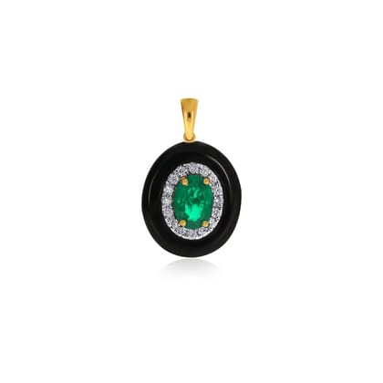 Senco Gold Ceramic Oval Diamond Pendant (1.5 gram / 0.15 Ct / FG-SI / 14K Yellow Gold)