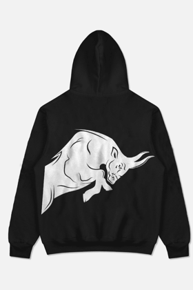 Signature White Bull Oversized Hoodie (BLACK)-S