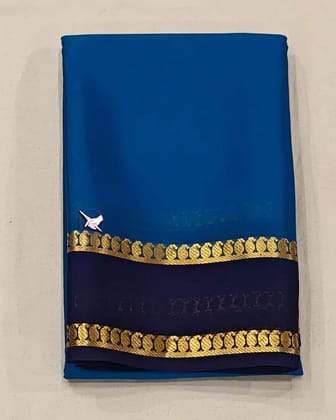 Radiance Unveiled: Signature Mysore Silk-Navy