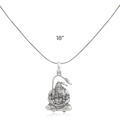 925 Sterling Silver Meditating Shri Hanuman Ji Pendant-Pendant + 18" Chain