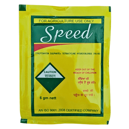 Speed (Streptomycin Sulphate + Tetracycline Hydrochloride (90:10)) for agriculture use-60 gm (6gm x 10pc)
