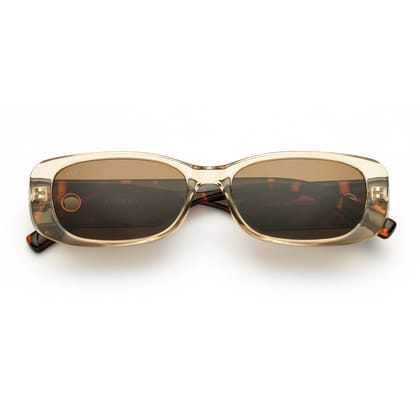 PERKEY Rectangle Brown UV Protected Polarized Stylish Goggles Men Women - PRKY006-C2-Medium / Brown / Transparent