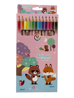 Yoyo Set of 12 Colour Pencils - Animal World