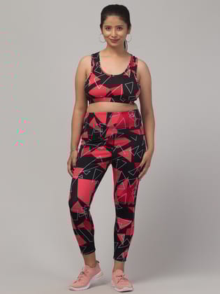 WUGO::Latest Stylish High Quality Printed Sports Wear Set/Printed Gym Tights and Bra Set/Printed Yoga Wear Set For Women's & Girls