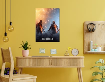 "BATTLEFIELD: GAMING"- Shiny & Sturdy Metallic Poster  Art That Pops & Sticks (Literally!)-A3