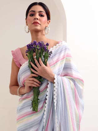 Katha-Cotton Saree with Blouse-Unstitched