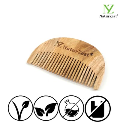 NaturZest Neem Wood Hair Massage Comb, 15 gm