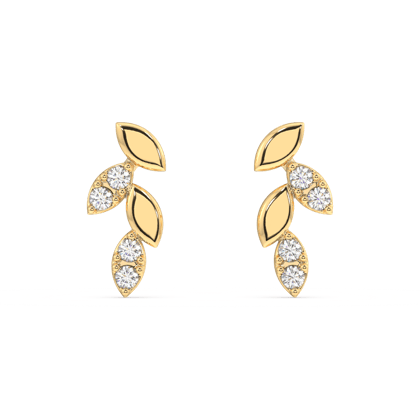 combination dainty zirconia petal stud earring set - Pair - 18K Gold Plated-14k gold plated
