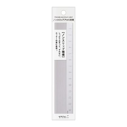 Midori Aluminum Non Slip Ruler 15 cm-Silver