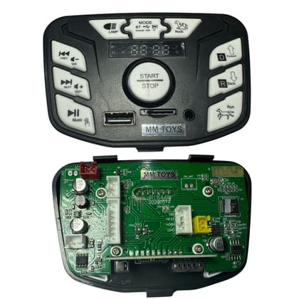 MM TOYS JR1844N Central Motherboard Control Panel with Bluetooth, USB, Music, Lights & Swing Control | Kids Electric Car Replacement Part And Accessories– Black