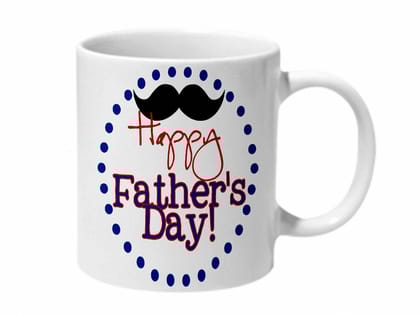 Multicolor Happy Fathers Day Ceramic Mug