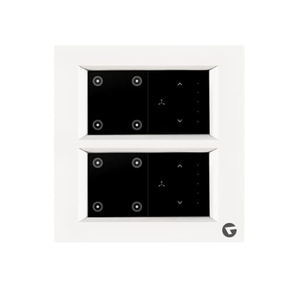 L&G 8M Smart Touch Switch Board, Smart Fan Regulator | Designed using the latest German Technology (Size: 8M Square- 154 x 160 x 45 mm)-White / Glass