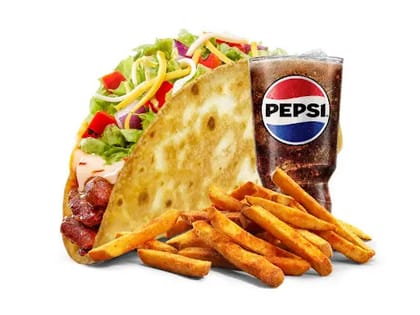 Crunchy Wheat Taco Pinto Bean + Pepsi + Seasoned Fries