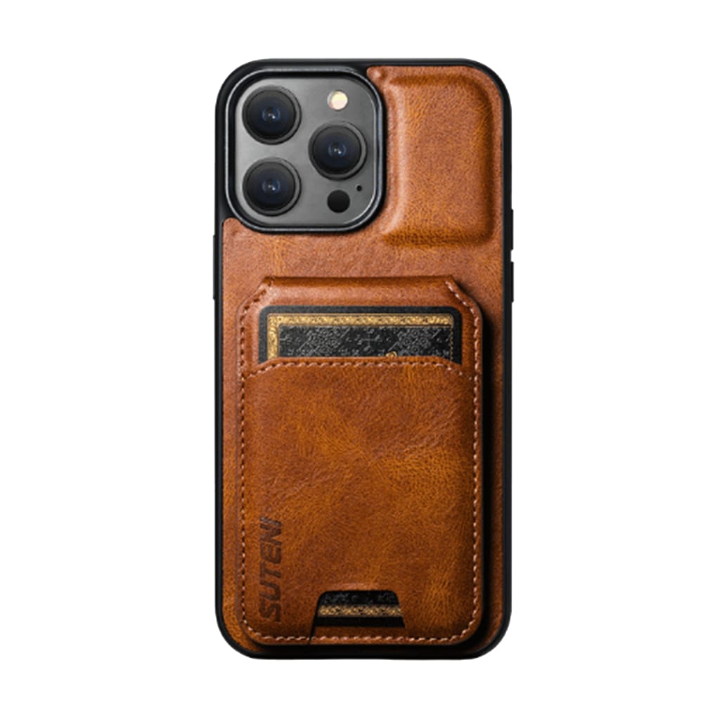Rush - Premium iPhone Leather Case with Wallet-Brownish / iPhone 15 Pro Max