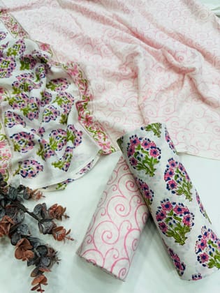 Printed Cotton Suit Mulmul Dupatta