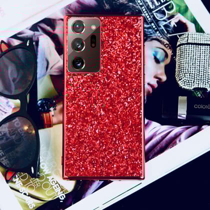Red Glitter Bling Sequin Case-Samsung Galaxy Note 20 Ultra