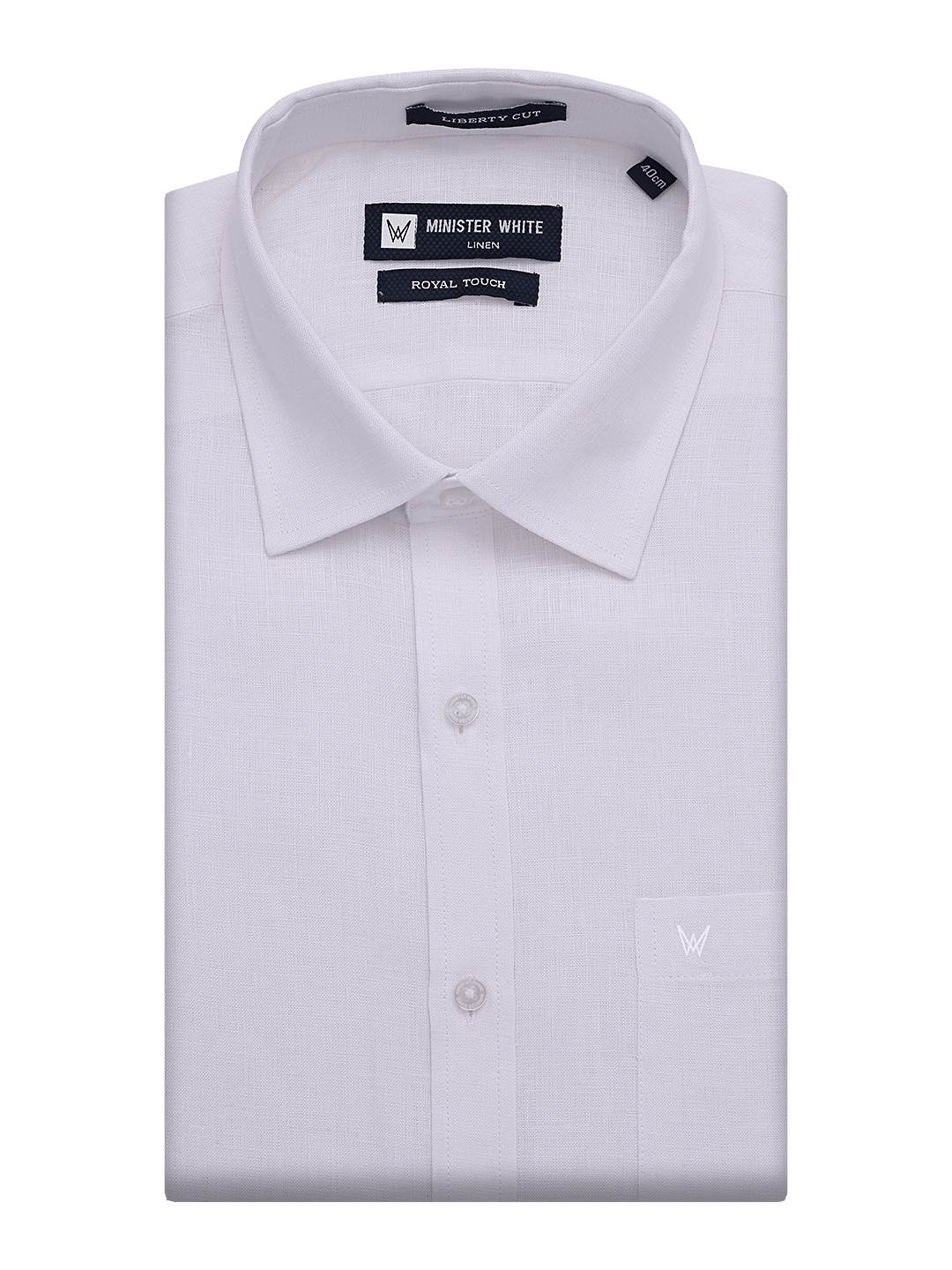 Mens Pure Linen Regular Fit White Shirt Royal Touch-36 / F/S