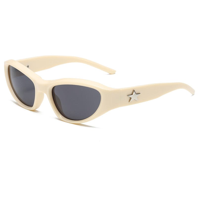 Star Decor Sunglasses-Beige Grey