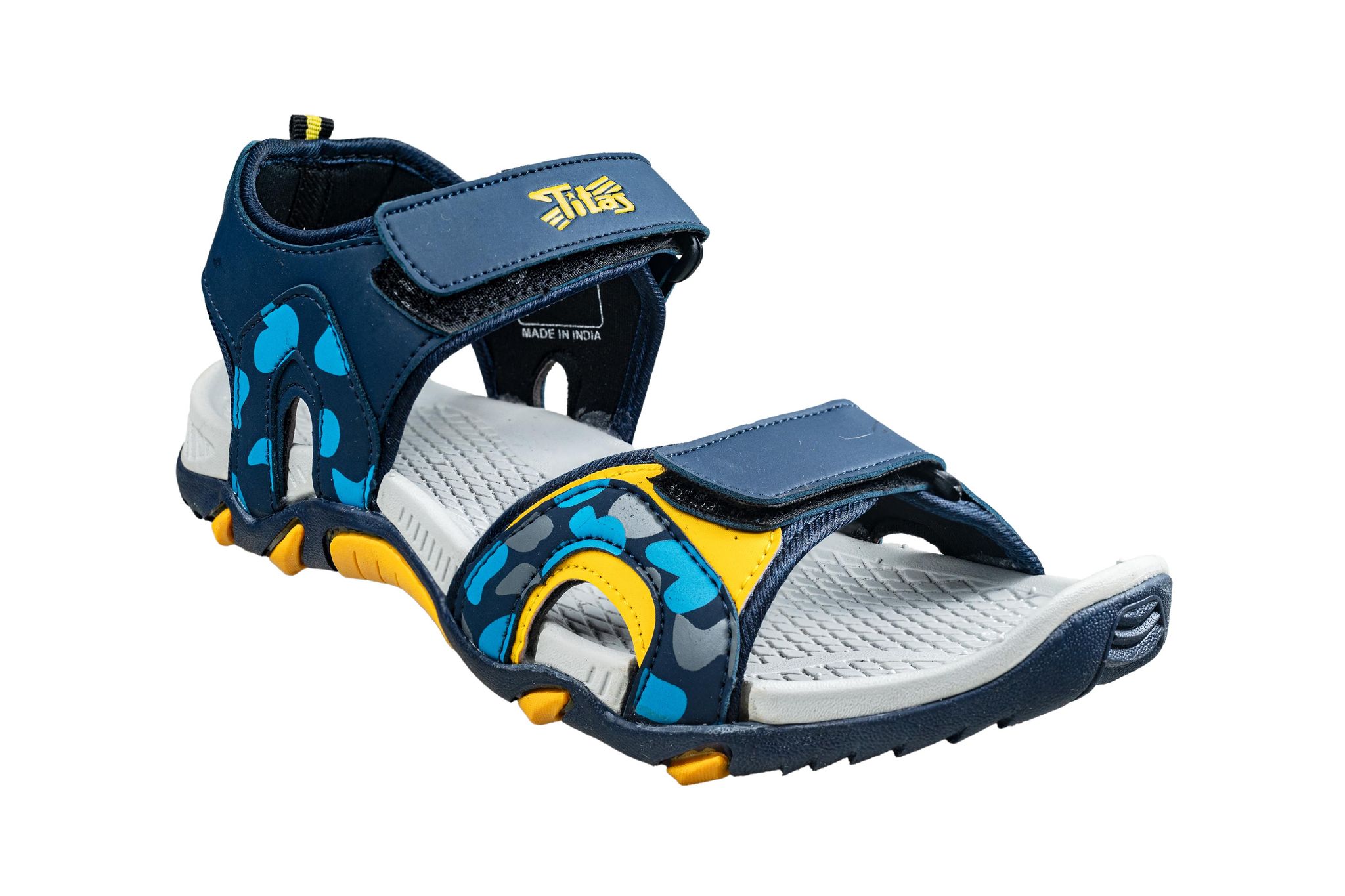Titas Footwear Stylish Men's N. Blue / Yellow Outdoor Sports Sandals-N. Blue/Yellow / 6