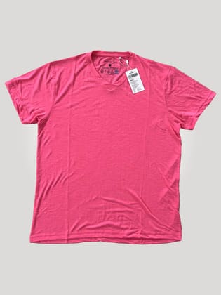 V Neck T-Shirt for Men - Bright Pink (Clearance - No Exchange No Return)-XL / Bright Pink