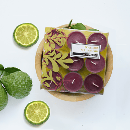 Rosemoores Bergamot & Geranium Scented Tea Light (Pack of 9)