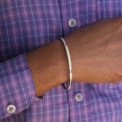 White Grace Silver Kada for Men-2.2"