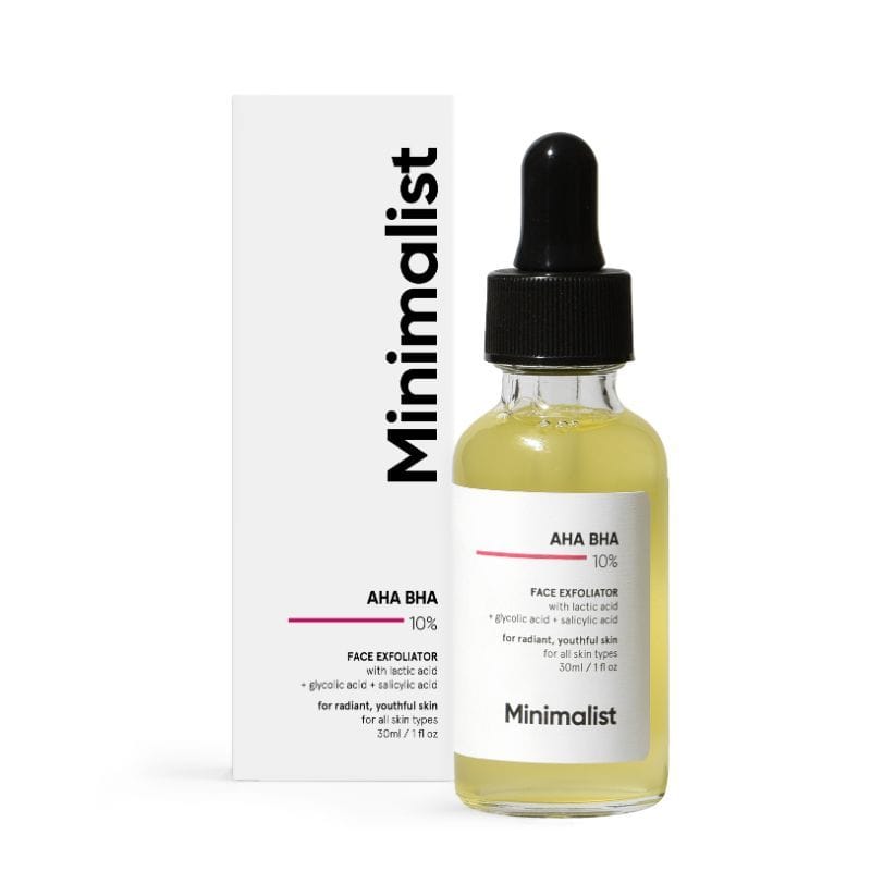 Minimalist 10Percentage AHA BHA Exfoliator With Hyaluronic Acid For Even Tone & Texture (30ml)