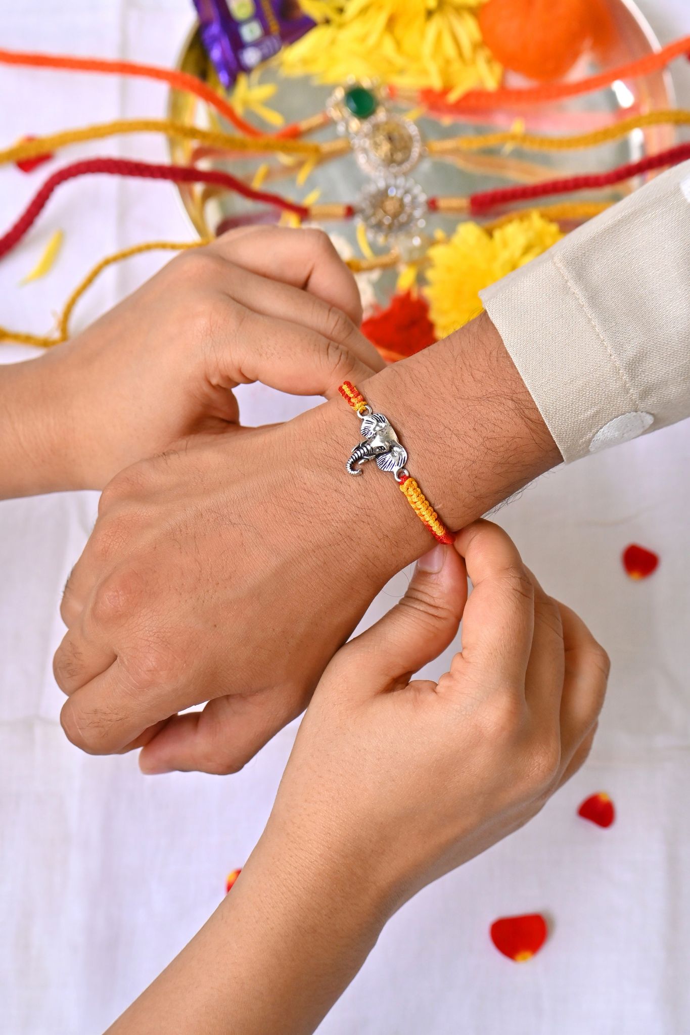 Elephant Silver Rakhi CHR039