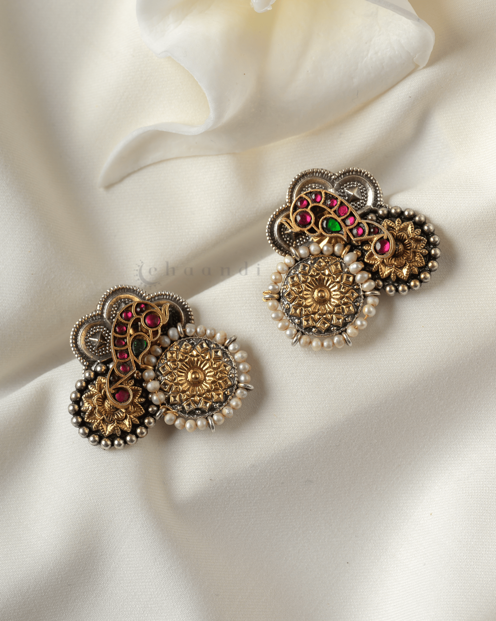 Gold Polish Silver Earrings CHE1757