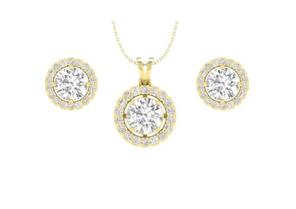 Round Halo Solitaire Jewellery Set
