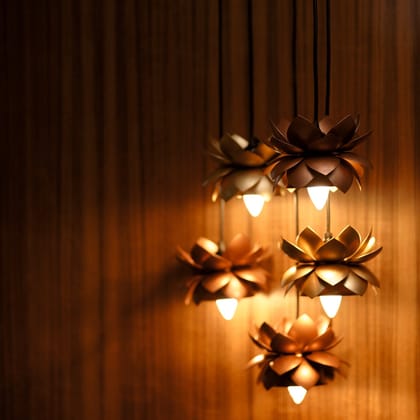 SAROVER HANGING GOLD LAMP & FITTING-GOLD / METAL / 1 HANGING LAMP