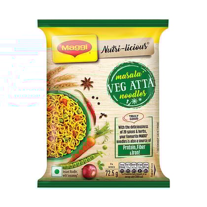Maggi Nutri Masala Instant Veg Atta Noodles, 72.5 gm